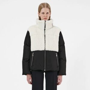 Apparis Black and White Sherpa Puffer Jacket